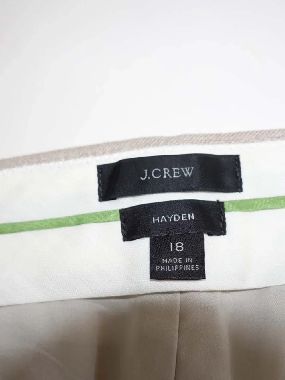J. Crew Women's Hayden Kickout Crop Pants Size 18 Beige Linen Blend Flare AV388